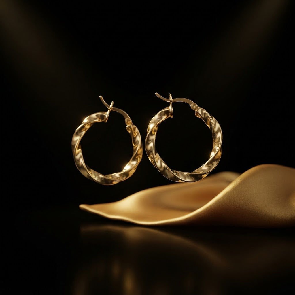 Argollas Torcidas Oro 10K - Joyas JIA